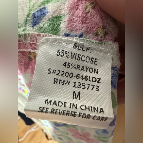 The Native One Dress M Floral Lemons Midi Square Neck Long Sleeve Smocked Back - Picture 7 of 9